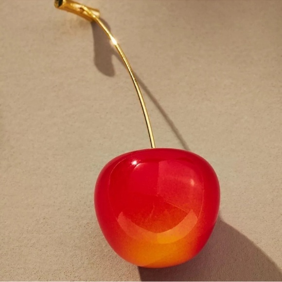 Anthro Cherry Drop Earrings in Peach - Picture 2 of 3